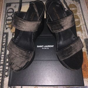 YSL SAINT LAURENT DOUBLE BAND WEDGE SZ 41